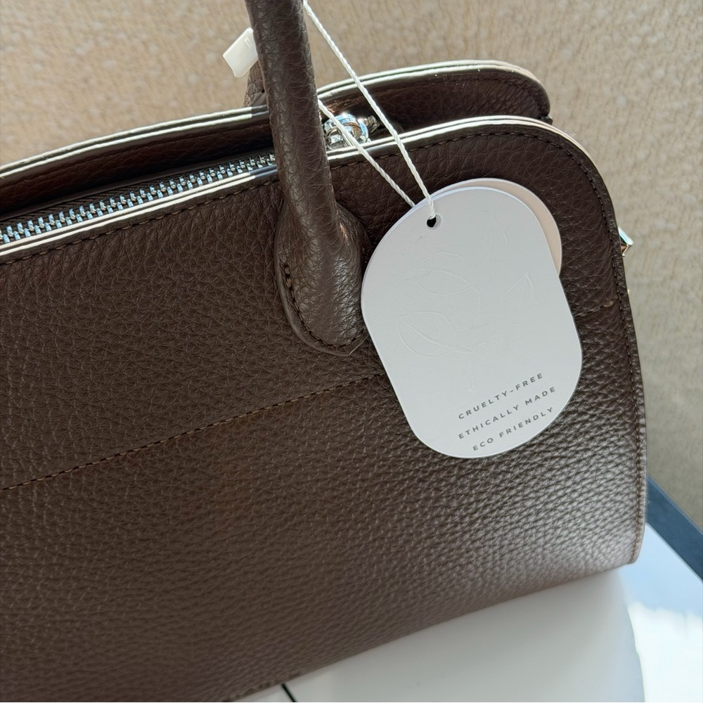 Melie Bianco Marlo Espresso Recycled Vegan Top Handle Bag(new in a box with tag) - Picture 3 of 14